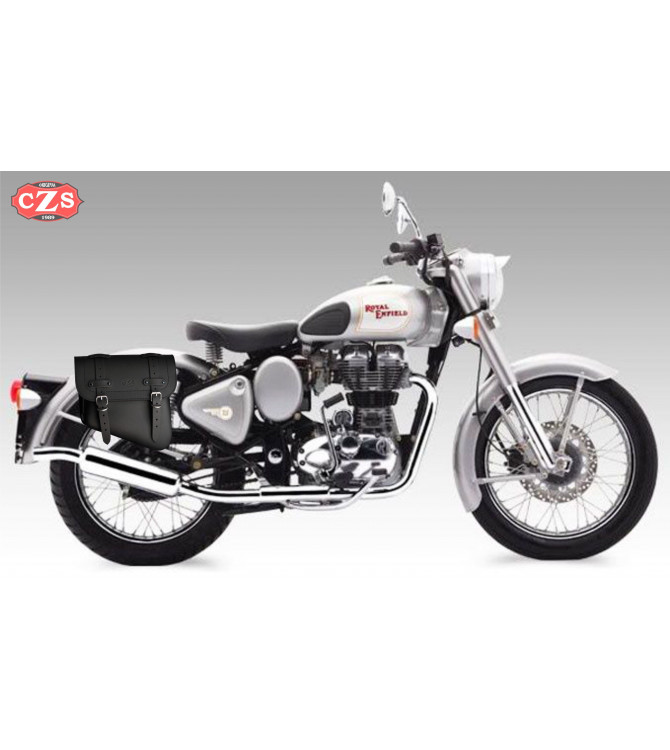 Schwingenschützer Satteltaschen für Royal Enfield Bullet Classic mod, HERCULES Basis - Flaschenhalter - RECHT Modell -