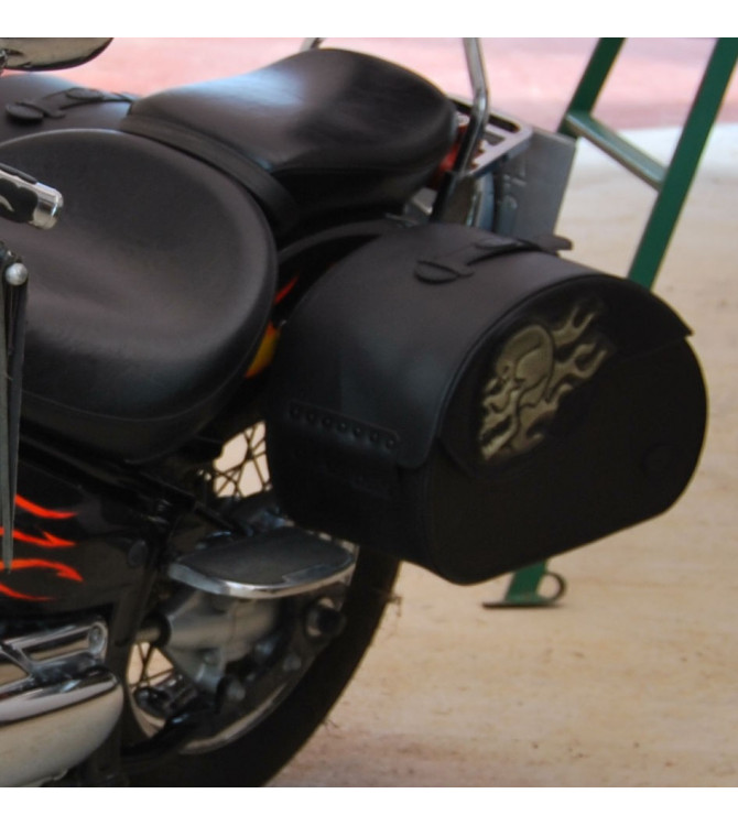 Juego de Alforjas Rigidas NAPOLEON Craneo llamas