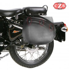 Saddlebag for Royal Enfield Bullet Classic mod, BANDO Basic Specific - Light Brown - RIGHT