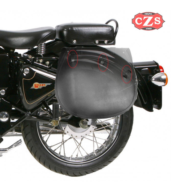 Saddlebag for Royal Enfield Battle Green mod, SPARTA Specific - Army Star - Military Green - LEFT - Specific