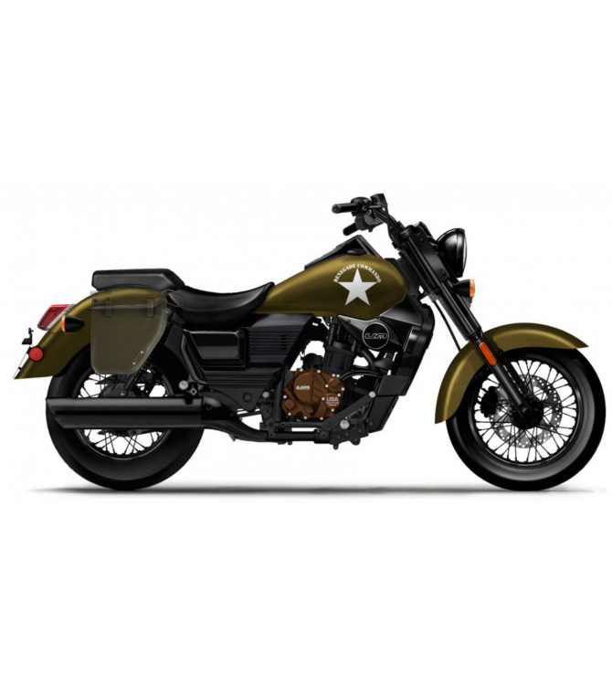 Sacoche pour Brixton BX 125 X Scrambler Green mod, CENTURION PLATOON Spécifique - DROITE