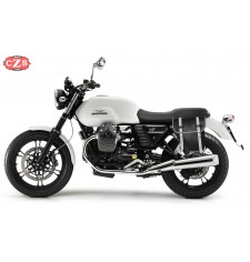 Alforja para Sportster Harley Davidson mod, CENTURION Específica - Negro/Blanco - Hueco Amortiguador - IZQUIERDA