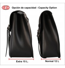 Saddlebag for Sportster Harley Davidson mod, CENTURION Specific - Black/White - Hollowware damper - LEFT