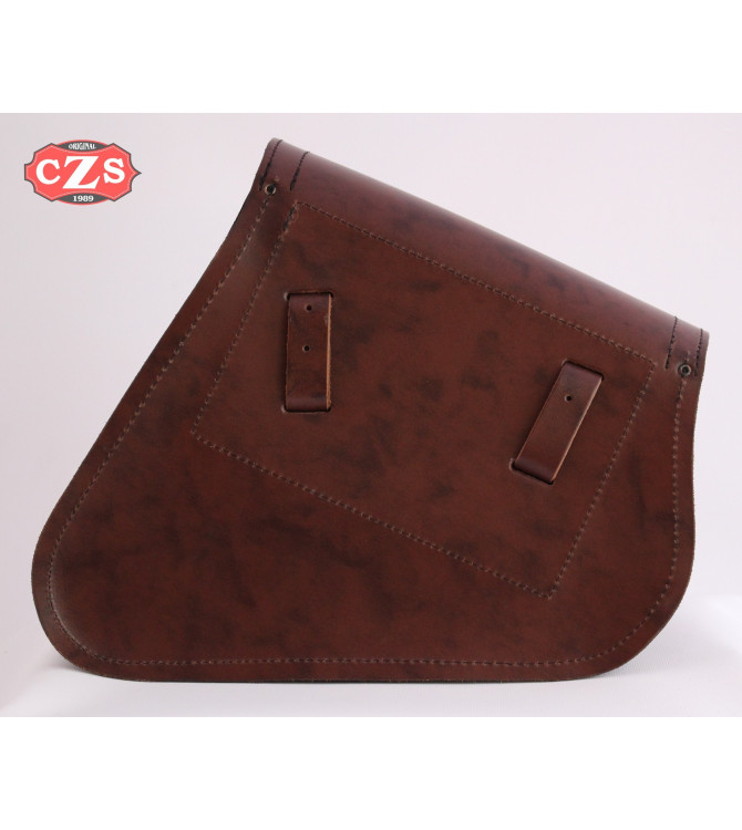 Alforja para basculante para Indian Scout Bobber mod, LEGION Básica Específica - Marrón - IZQUIERDA 