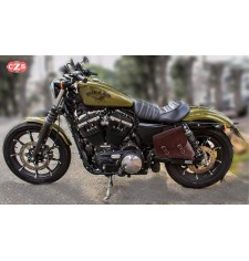 Alforja para basculante para Sportster 883/1200 mod, LEGION Básica Específica - Marrón Cuero - IZQUIERDO