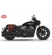 Sacoche pour Indian Scout Bobber 2018 mod, CENTURION Spécifique - Noir/Brun - DROITE