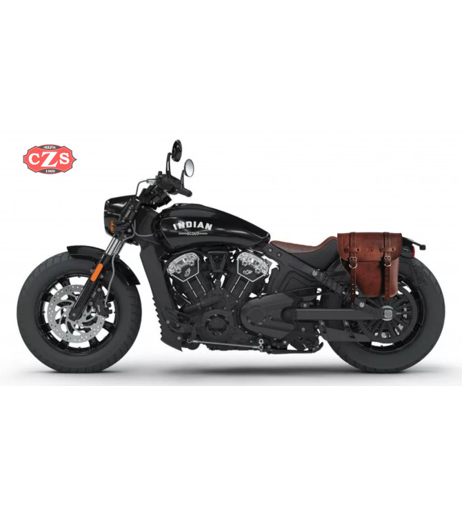 Sacoche pour Indian Scout Bobber 2018 mod, CENTURION Spécifique - Brun - GAUCHE