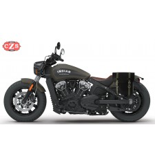 Alforja para Indian Scout Bobber 2018 mod, CENTURION Específica - Negro/Verde- IZQUIERDA