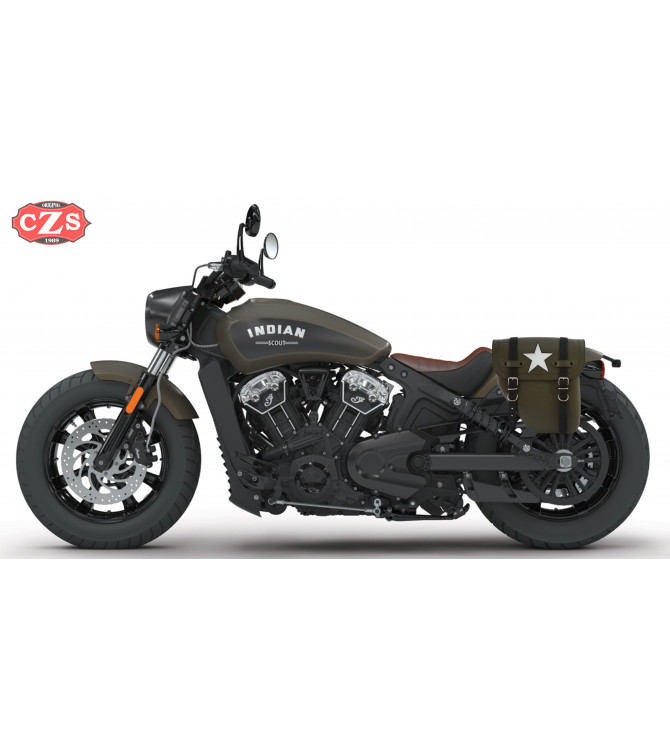 Sacoche pour Indian Scout Bobber mod, CENTURION PLATOON Spécifique - White Star - GAUCHE