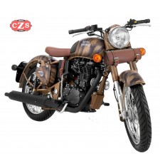 Basis Custom Tollbag für Royal Enfield (29 cm x 11Ø) - Leder Braun -