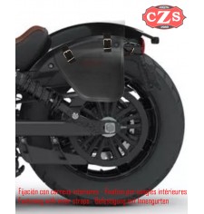 Saddlebag for Indian Scout Bobber 2018 mod, CENTURION Specific - Black/Brown - LEFT