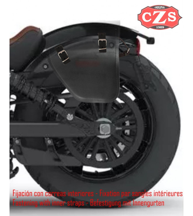 Sacoche pour Indian Scout Bobber 2018 mod, CENTURION Spécifique - Noir/Brun - GAUCHE