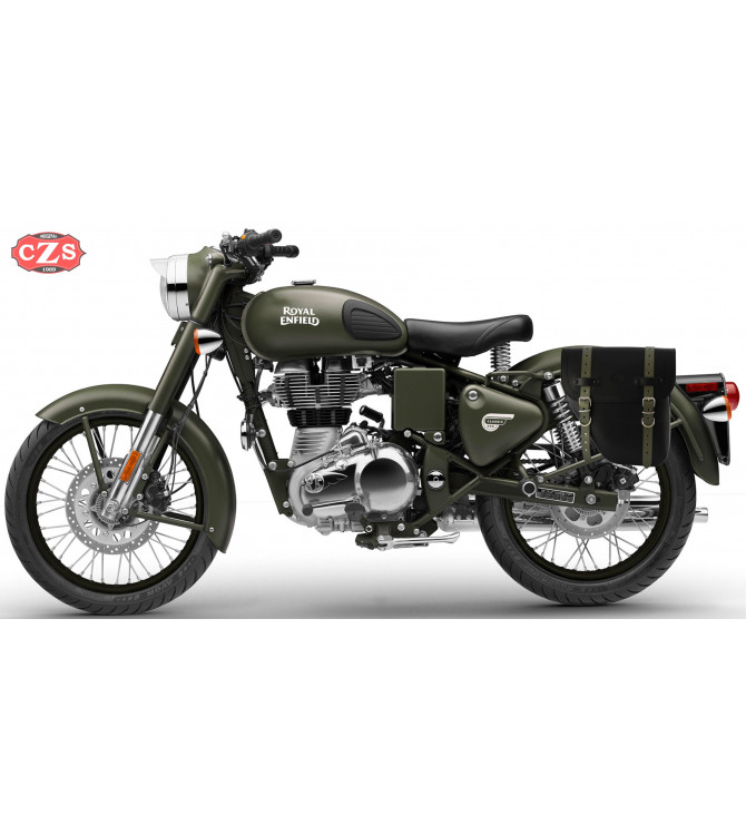 Alforja para Royal Enfield Battle Green mod, CENTURION Específica - Negro/Verde - DERECHA