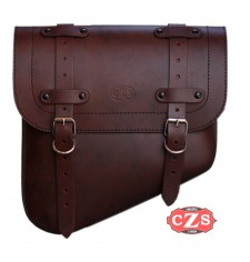 Swing Arm Saddlebag for Indian Scout Bobber mod, HERCULES Basic Specific - Brown - RIGHT
