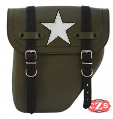 Satteltasche für Brixton BX 125 mod, CENTURION PLATOON Spezifische - White Star - RECHT