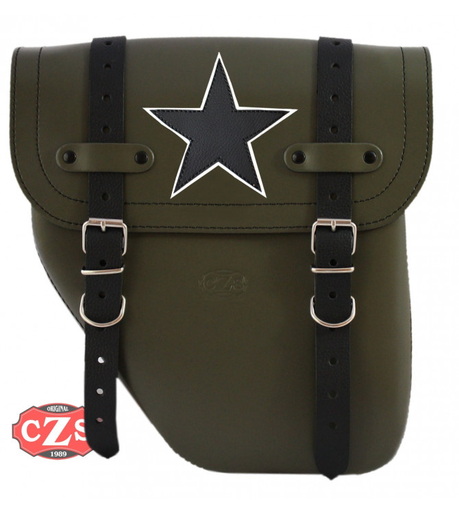 Saddlebag for Brixton BX 125 mod, CENTURION PLATOON Specific - Black Star - LEFT