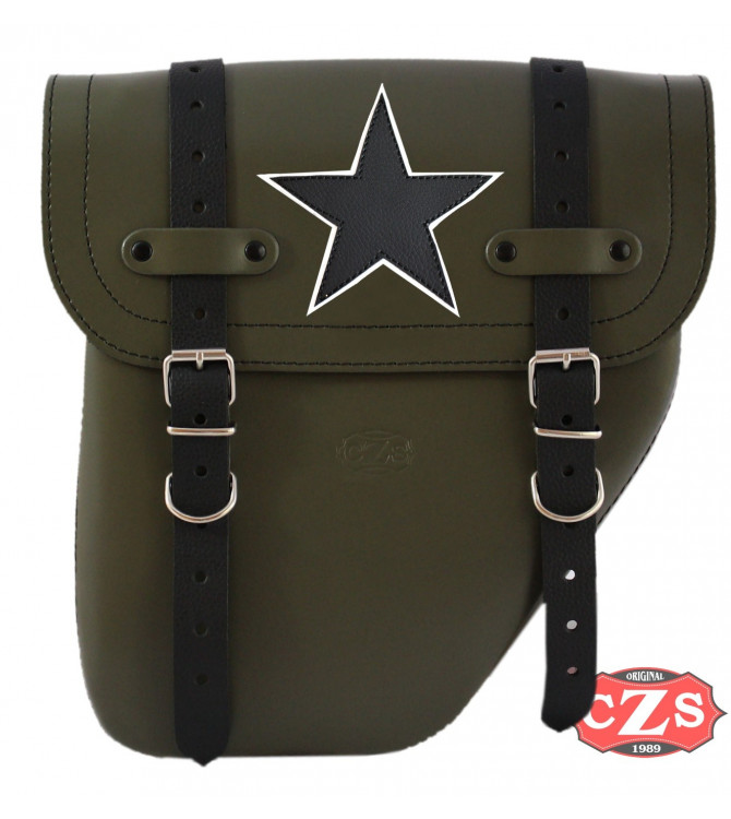 Saddlebag for Brixton BX 125 mod, CENTURION PLATOON Specific - Black Star - RIGHT