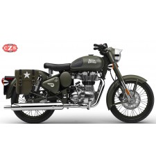 Sacoche pour Royal Enfield Battle Green mod, CENTURION PLATOON Spécifique - White Star - DROITE