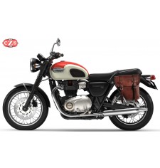 Alforja para Triumph Bonneville T100/T120 mod, CENTURIÓN Específica - Marrón - IZQUIERDA