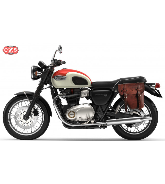 Alforja para Triumph Bonneville T100/T120 mod, CENTURIÓN Específica - Marrón - IZQUIERDA