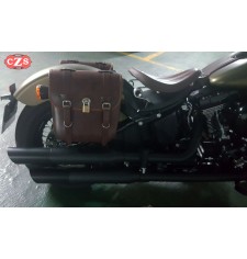 Saddlebag for Softail Slim Harley Davidson mod, ADRIANO Basic - Brown - 