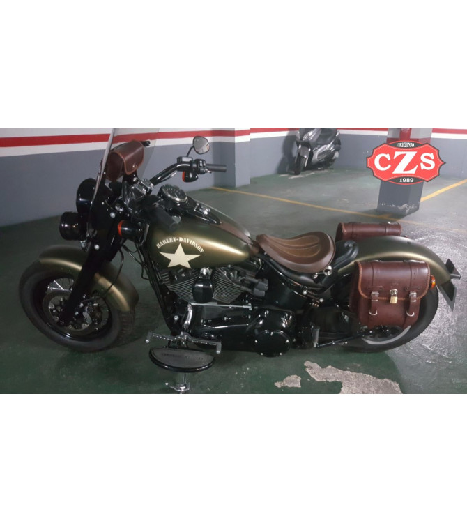 Alforja para Softail Slim Harley Davidson mod, ADRIANO Básica - Marrón - 