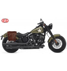 Sacoche pour Softail Slim Harley Davidson mod, ADRIANO Basique - Brun - 