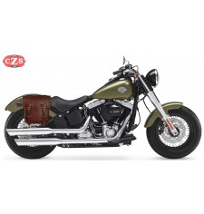 Saddlebag for Softail Slim Harley Davidson mod, ADRIANO Basic - Brown - 