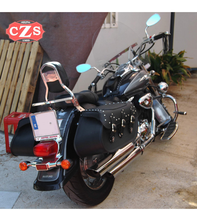 Alforjas Rígidas para Suzuki Volusia 800 mod, SUPER STAR Clásica Trenzados - Coco - Específica
