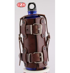 Adjustable bottle holder for Custom and Classic Motorcycles - Brown