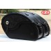 Saddlebags for "Hyosung Aquila GV-650" - mod, VENDETTA Goticas - Rigid - Black leather - Specific