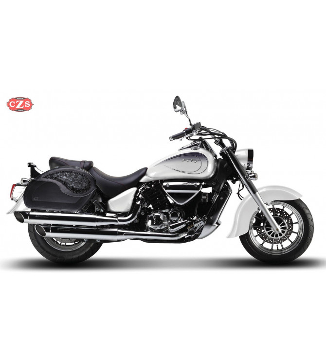 Starr Satteltaschen für Kawasaki Vulcan S 650cc mod, VENDETTA Gotischen Specific