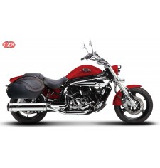 Alforjas Rígidas para Kawasaki Vulcan 900 mod, VENDETTA - Básicas - Específicas - Perfil Rojo -