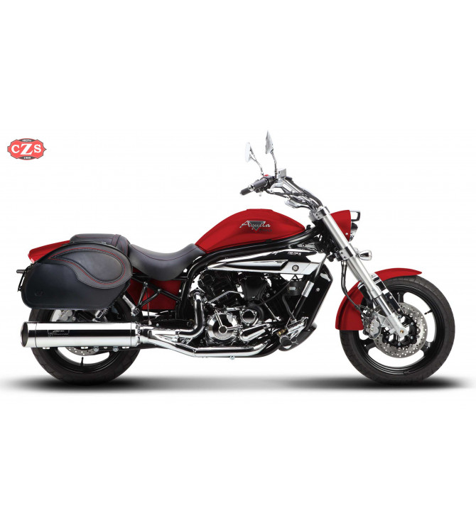 Alforjas Rígidas para Kawasaki Vulcan 900 mod, VENDETTA - Básicas - Específicas - Perfil Rojo -