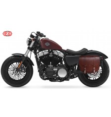 Alforja para Sportster Forty-Eight Harley Davidson - 2018 - mod, BANDO Específica - Marrón - Hueco Amortiguador - IZQUIERDA 