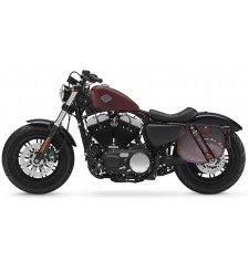 Alforja para Sportster Forty-Eight Harley Davidson - 2018 - mod, BANDO Específica - Marrón - Hueco Amortiguador - IZQUIERDA 