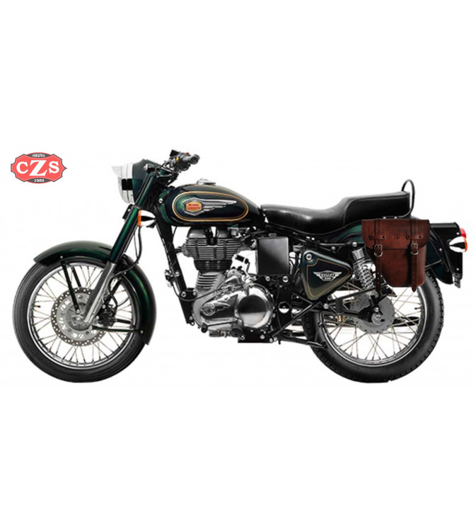 Alforja para Royal Enfield - Bullet Classic 350/500cc mod, CENTURIÓN Marrón - Específica - IZQUIERDA