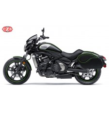 Alforjas Rígidas para Kawasaki Vulcan VN900 mod, VENDETTA - Perfil Verde - Específicas