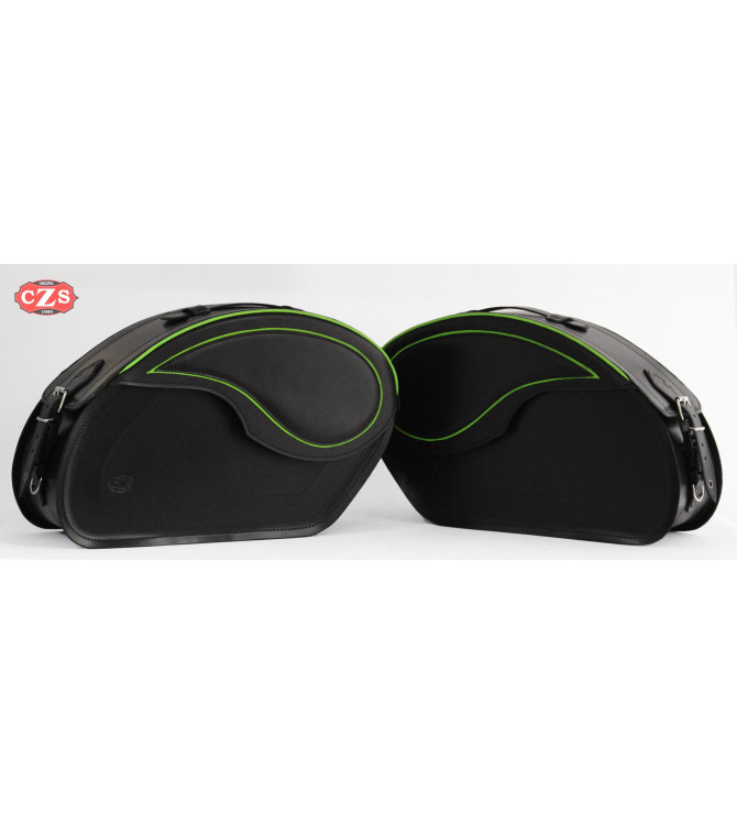 Starr Sattelstachen für Kawasaki Vulcan VN900 mod, VENDETTA - Grüne Profiles - Spezifische