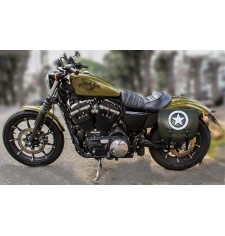 Alforja para Sportster 883/1200 Harley Davidson mod, SPARTA - Army Star - Verde militar - IZQUIERDA - Específica