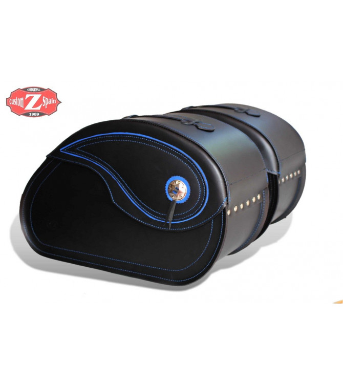 Starr Satteltaschen für Indian Scout Sixty mod, NAPOLEÓN Basis - Blau Faden - Spezifische