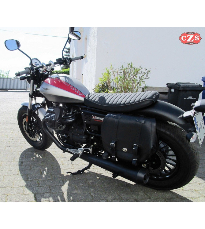 Saddlebag for Guzzi V9 Bobber - V9 Roamer mod, BANDO Basic Specific - Shock Absorber - LEFT