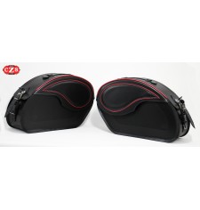 Rigid Saddlebags for Kawasaki Vulcan 900 mod, VENDETTA - Basic - Specific - Red -