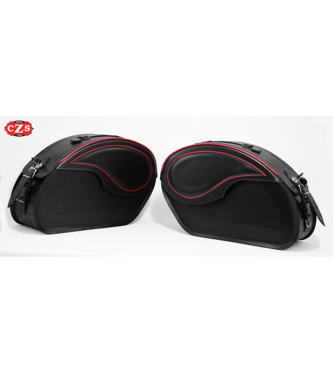 Starr Satteltaschen für Street 750 Harley Davidson mod, VENDETTA Spezisfiche - Rot
