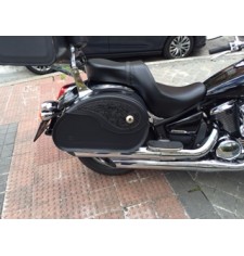 Sacoches Rigide pour Kawasaki Vulcan 900 mod, NAPOLEON - Gothique - Spécifique