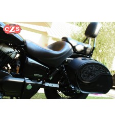 Rigid Saddlebags for Kawasaki Vulcan S 650cc mod, VENDETTA Gothic Specific