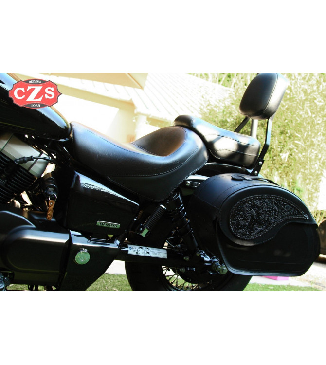 Starr Satteltaschen für Kawasaki Vulcan S 650cc mod, VENDETTA Gotischen Specific