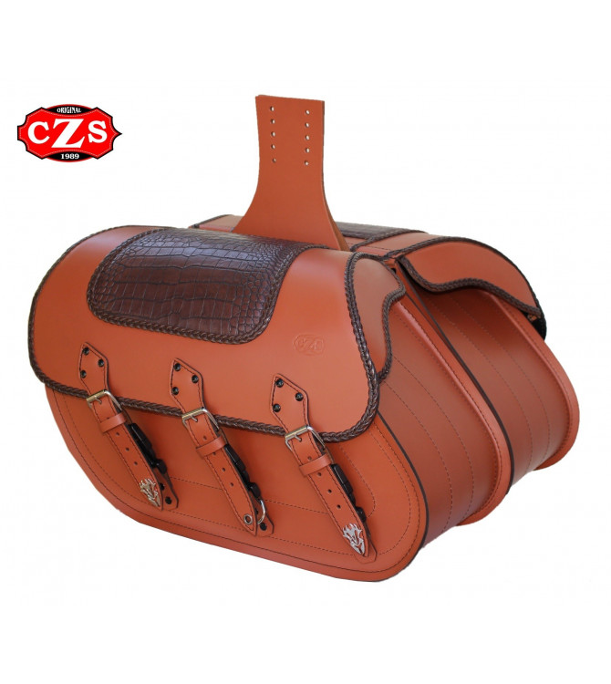 Rigid Saddlebags for Indian Scout Sixty mod, SUPER STAR Braided - Croco - Specific
