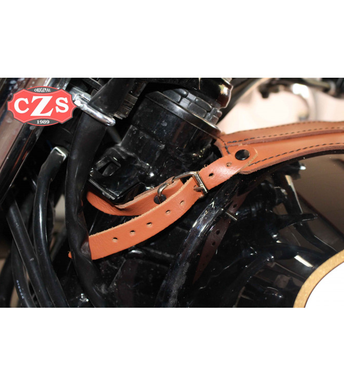 Corbata depósito para Kawasaki W800 mod, ORION - Marrón Cuero -