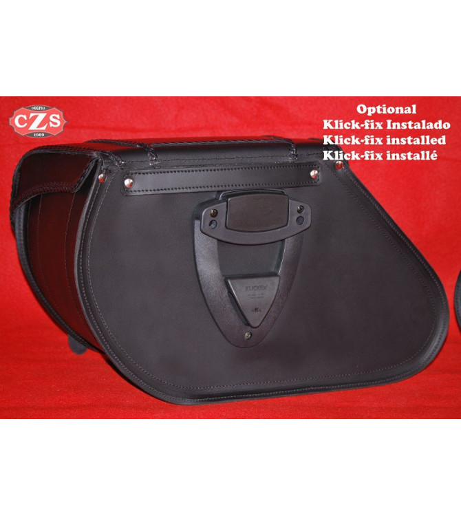 Rigid Saddlebags for Suzuki Intruder mod, SUPER STAR Basic - Skull - Braided Specific